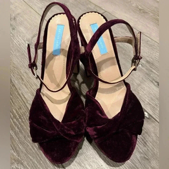 Draper James PALOMA PLATFORM in plum velvet - Picture 2 of 6